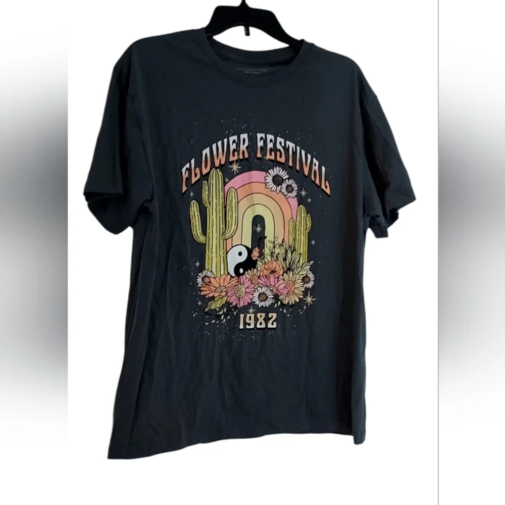 Rebellious One Graphic Tee with Floral Design - Picture 1 of 4